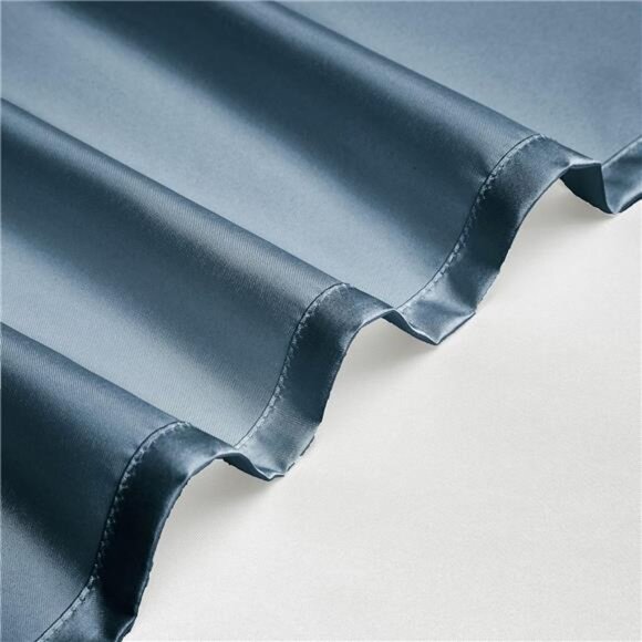 4Pcs Deep Sea Blue Silky Satin Sheets Twin Satin Sheets Set Silky Comforter - Picture 7 of 8